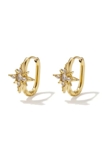 Cercei Glowing Star, din oțel inoxidabil, cu crystal și zircon