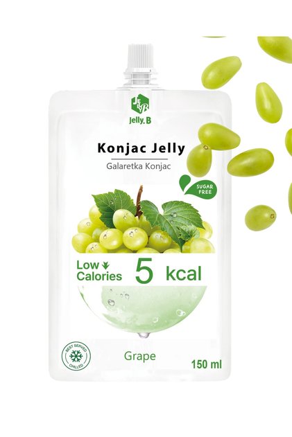 Ketojenik Konjac Jöle (jelly) Yeşil üzüm Aromalı Düşük Kalorili Atıştırmalık sadece 5kcal (şeker ilavesiz) 150ml