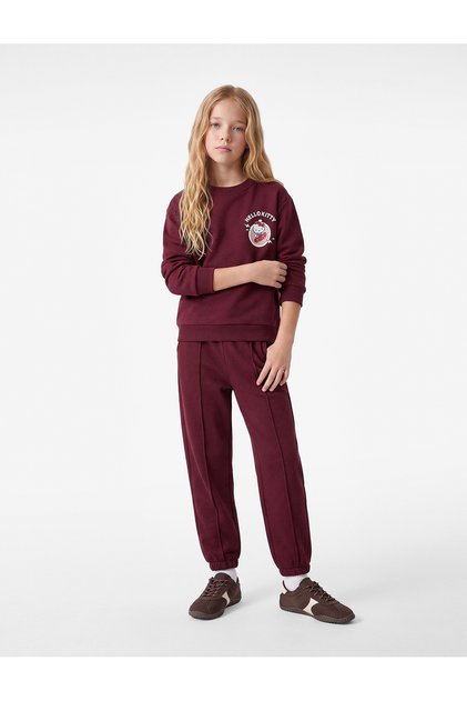 Hello Kitty Licensed Printed Crew Neck Long Sleeve Sweatshirt