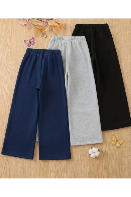 3 LÜ SET KIŞLIK COCUK PİJAMA EŞOFMAN ALTI 3 İPLİK