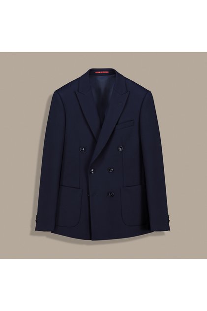 Interview Modal Fabric Golden Double Breasted Jacket