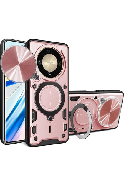 Kigotherf Compatible with Honor X9C Shockproof Case Military Outdoor Design Anti-Fall Protection with Window Lens Cover m