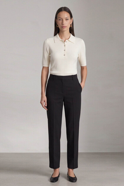 Polo Collar Ecru Women's Blouse 26K0149K1