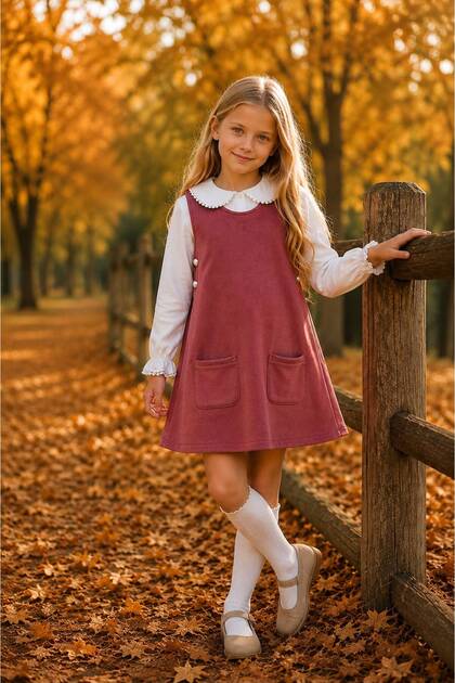 Suede Badli 2-Piece Girls' Dress 2-9 Years