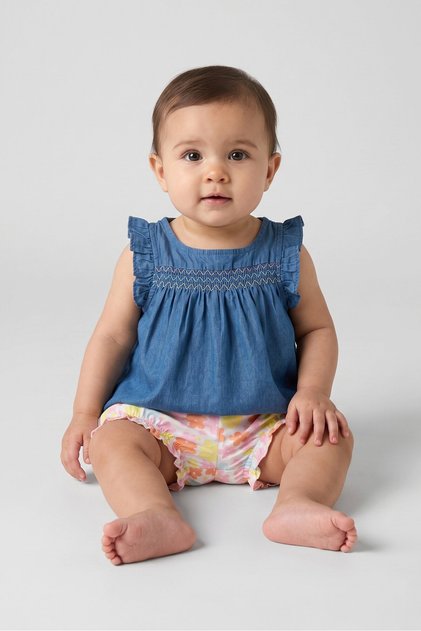 Toddlers Girl 2 Pieces Textured Top And Shorts Set, Multicolor