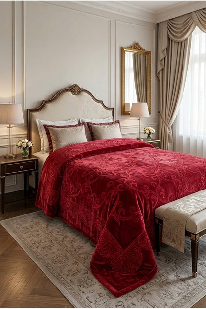 Elegans Double Blanket Claret Red 220X240 cm