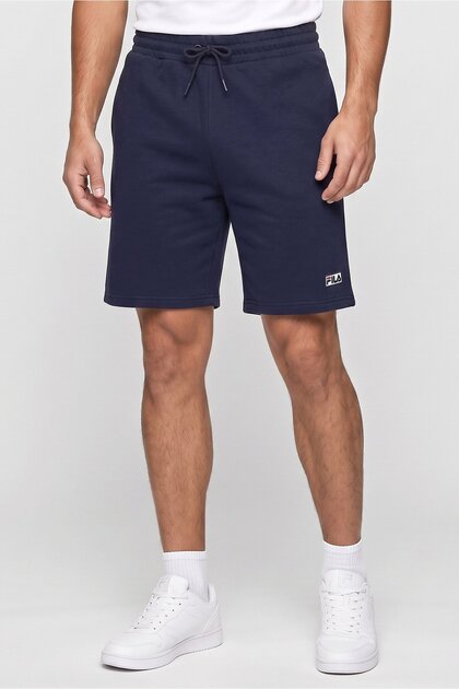 Men Sportswear Fit Brand Logo Outdoor Shorts, Navy