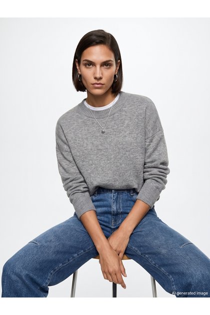 10886 Wool Blend Crew Neck Sweater