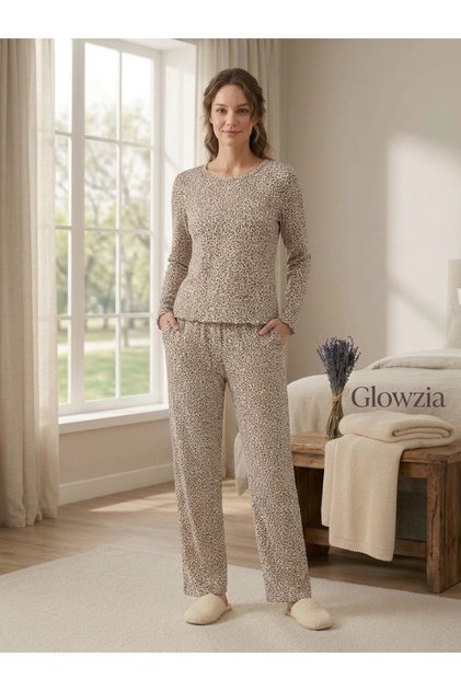 Women's Patterned & Printed Long Sleeve Cotton Comfortable Home Wear Pajama Set