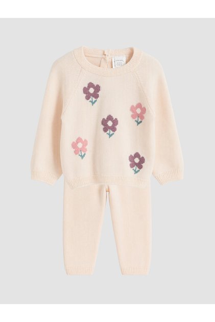 Quality Pieces from Çelebi Store Floral Baby Girl Knitwear Set