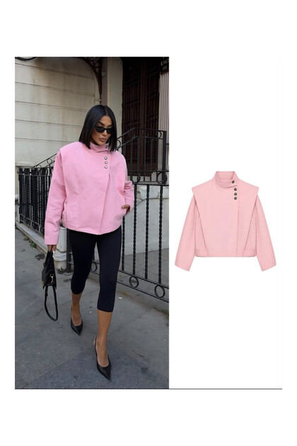 Pembe Zra model kısa ceket