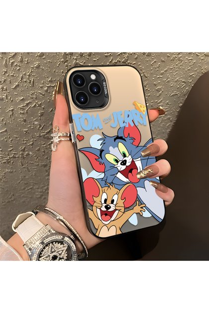 iPhone 11 Pro Compatible Cute Cartoon Cat and Mouse Case, Shock-Absorbing Structure, Matte Texture