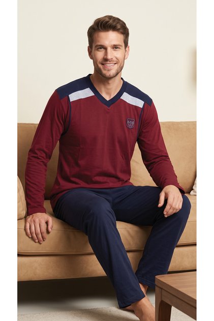 V-Neck Men's Pajama Set 981