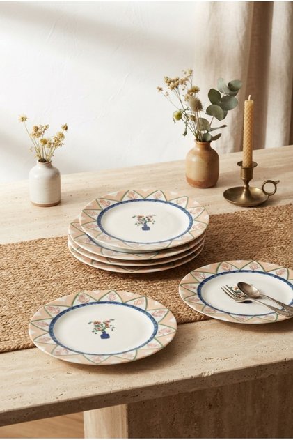 Fleur 6 Parça 19 cm Pasta Takımı