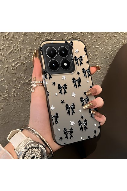 Mi 15t Compatible Stylish Black Bow Full Print Case, Non-Slip Edge, Anti-Fingerprint