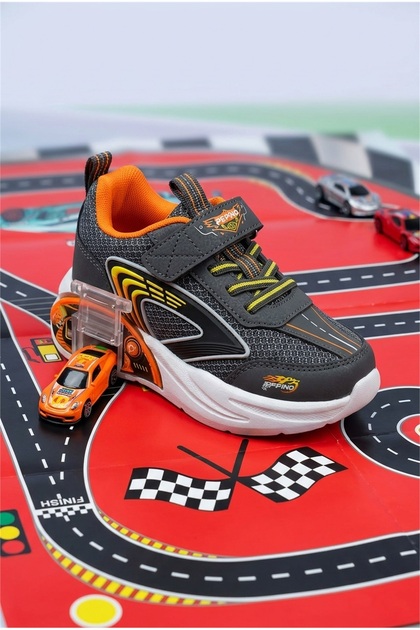 Orthopedic Velcro Boys' Sneaker Sports Shoes with Garage and Toy Car