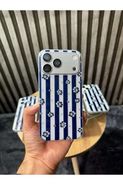 iPhone 17 Pro Compatible (Internally Printed) Shiny Patterned Soft Transparent Stylish Phone Case with Shiny Sides