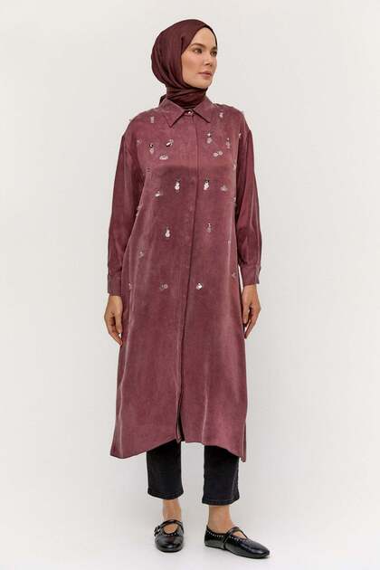 Pullu Dokulu Floş Tunik