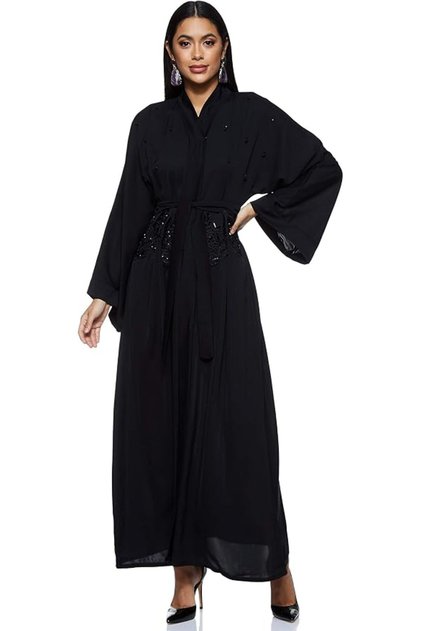 عباءة نسائية بحزام خصر