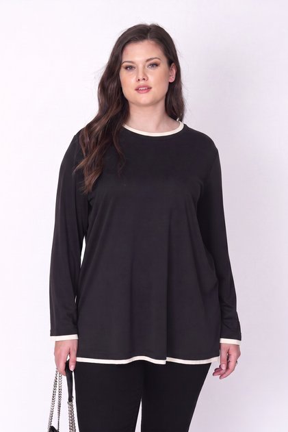 Contrast Color Thin Knitted Blouse