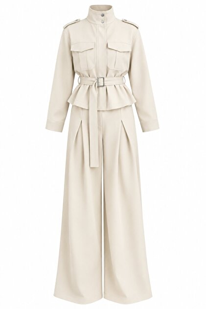 Beige Pike Compact Double Set - 4262