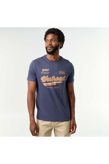 Short-Sleeved Graphic T-Shirt Blue