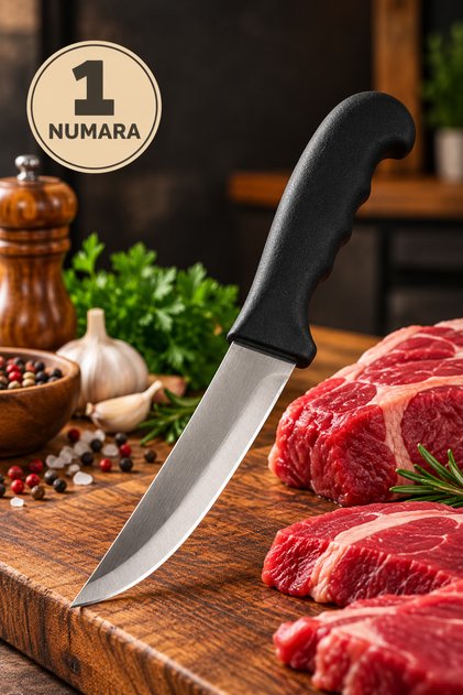 1 Piece Makrosel No:1 Stainless Steel Kitchen Knife with Plastic Handle – Sharp and Durable Knife for Daily Use