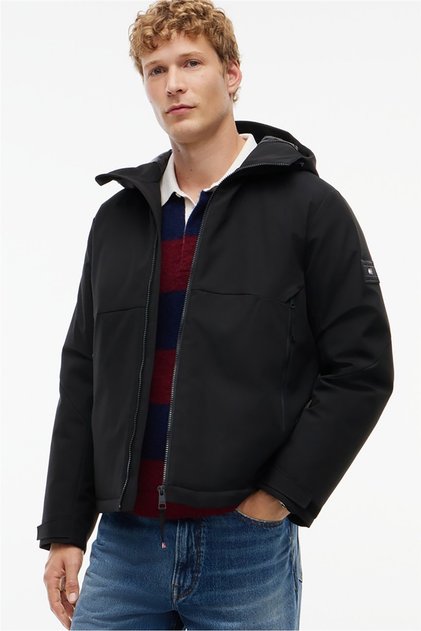 Tech Hooded Padded Jacket Erkek Mont Siyah