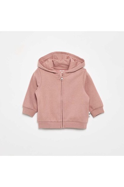 Hooded Zip-Up Sweatshirt Pink