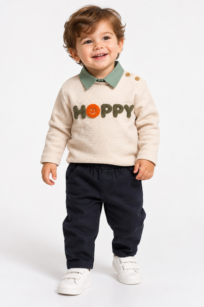 Baby Boy Happy 3-Piece Suit Stylish Combination for Holidays
