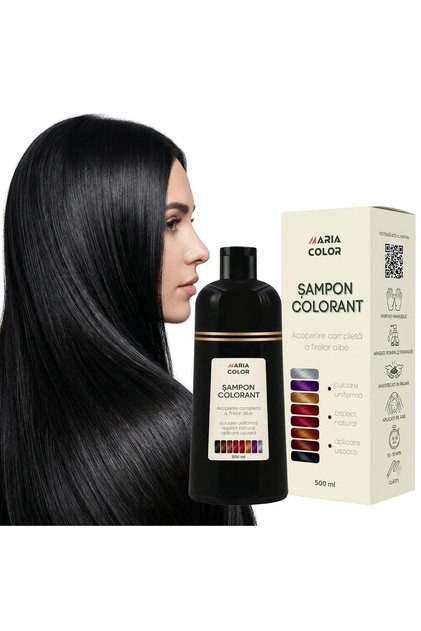 Șampon pentru colorarea părului alb, 500 ml - Negru