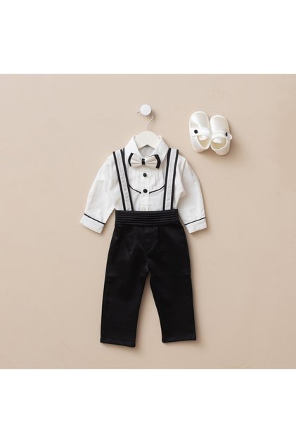 Newborn Baby Boy Bow Tie Salopet Suit Mevlüt Wedding Special Day Hospital Discharge Jumpsuit Set