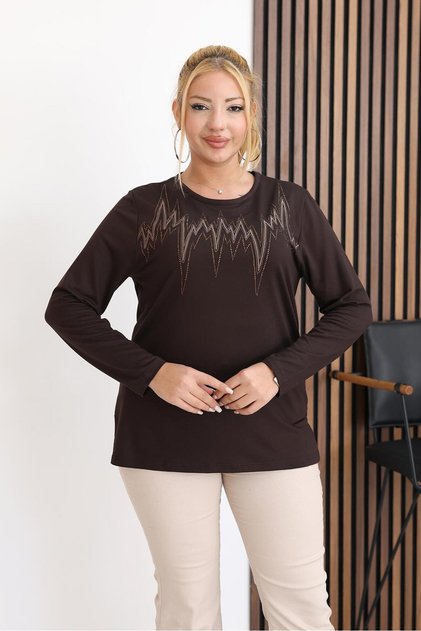 Plus Size Embroidered Blouse