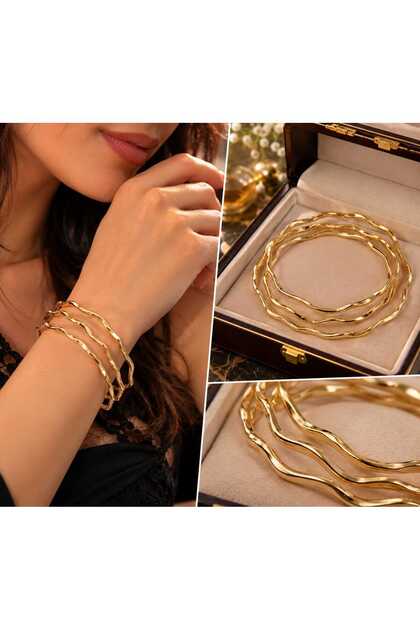 ZİGZAG MODEL AJDA BİLEZİK (316 ) ÇELİK (3LÜ)
