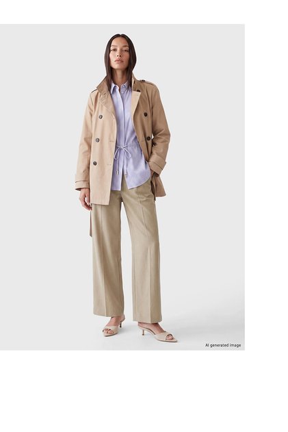 Lcw Everyday Women's Trench Coat with High Collar and Belt
