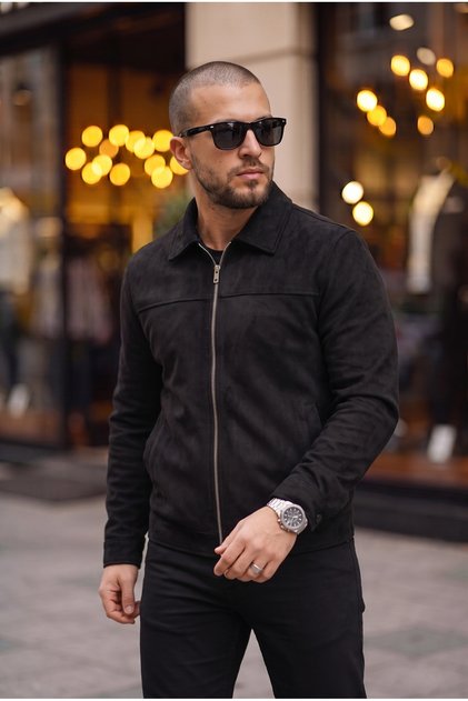 Premium Nubuk/Süet Polo Yakalı Ceket