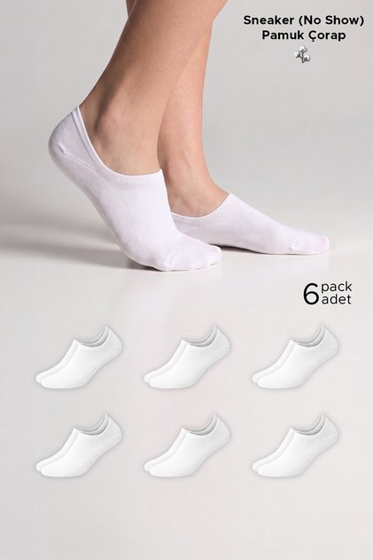 Women's Cotton No Show 6 Pairs Bootie Socks