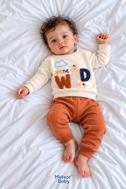 Baby Boy Set Wild Giraffe Patterned 2-Piece Set Top and Bottom Seasonal Set 3 6 9 12 Months