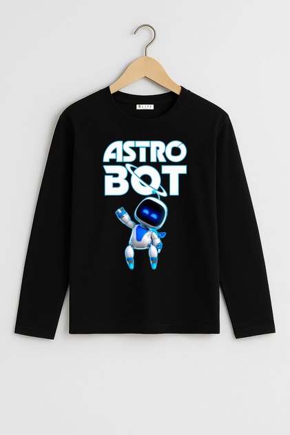 Astro Bot Game Printed Oversize Long Sleeve Unisex Kids T-Shirt (4-13 Years)