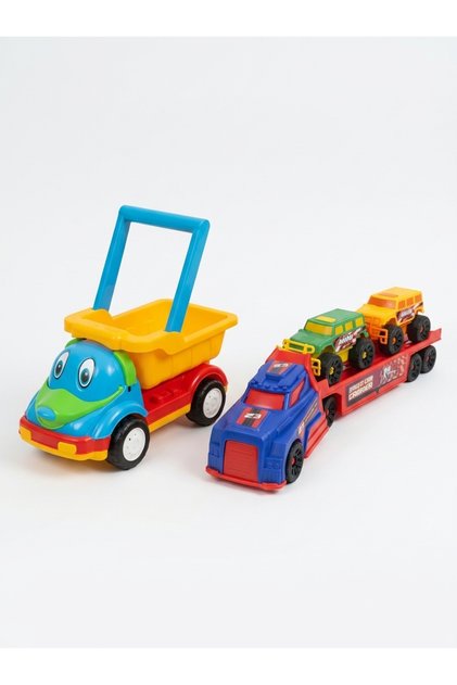 2'li set Orta Boy canavar kamyon ve jeep taşıyan tır seti