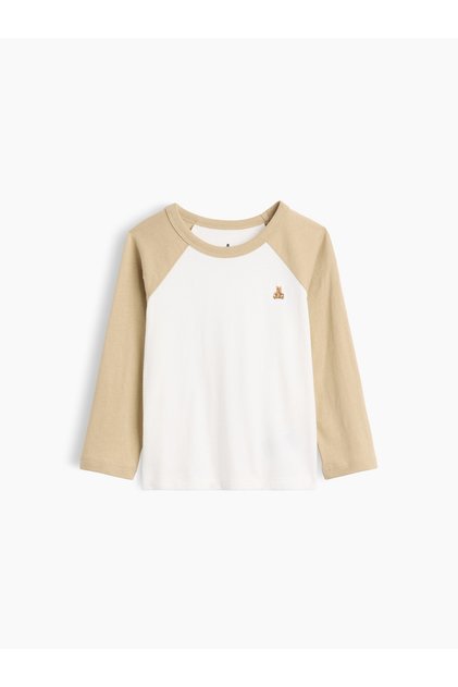 Erkek Bebek Bej Mix & Match Raglan T-Shirt