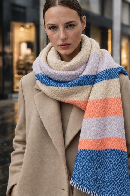 Soft Heritage Wool Shawl – Wool Shoulder Shawl with Tassel Detail