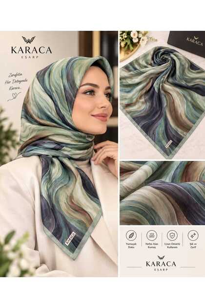 Wave Pattern Digital Printed Twill Scarf