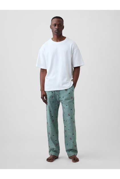 Erkek Açık Yeşil Relaxed Flannel Pijama Altı