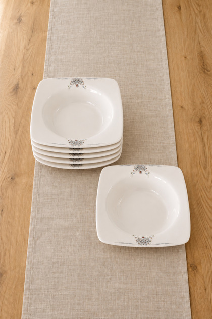 Set of Six Porcelain Soup Bowls
