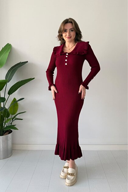 Flounced Knitwear Dress