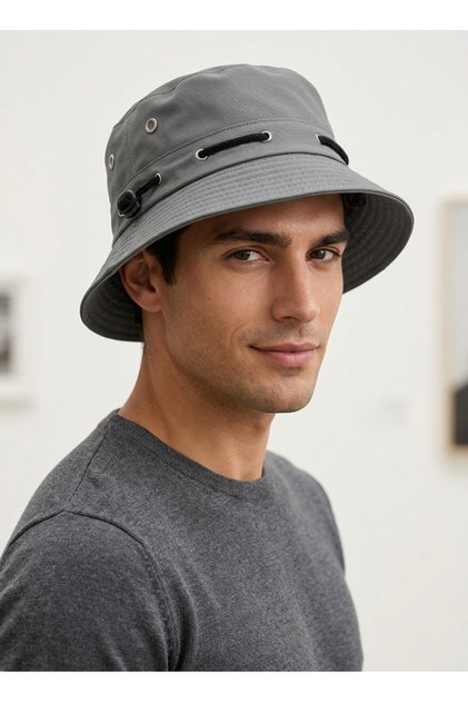 Double-Sided Unisex Drawstring Bucket Hat - Water Repellent Rain Sun Protection Outdoor Fishing Hat