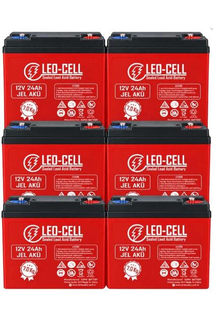 LEO-CELL 6'LI 12V 24 AH Japon Teknolojisi 7 KG Elektrikli Motorsiklet Aküsü