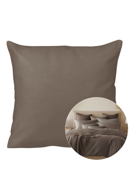 Fata de perna din satin de bumbac 40x40 sepia