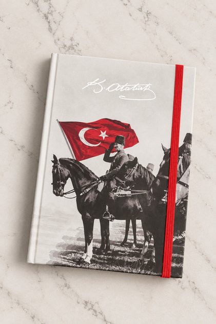 Ataturk Themed Hardcover Lined Notebook – 14X20 cm | 168 Sheets | 8 Different Designs